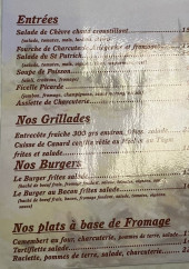 Menu Le Coeur du village - Les entrées, grillades et burgers, ...