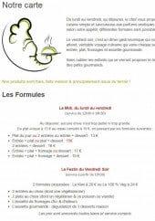 Menu Le Kiwi - Les formules