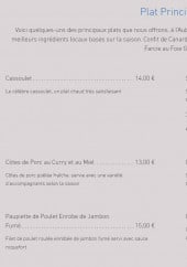 Menu Auberge du Balestié - Le menu du soir : plats