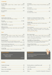 Menu Bistrot Nouveau - La carte