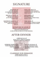 Menu Juvenal - Les signatures et after-dinner