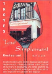 Menu Tout simplement - carte te menu Tout simplement Troyes