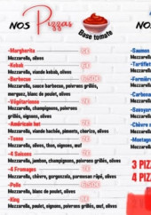 Menu King Fast Food - Les pizzas