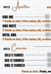 Menu King Fast Food - Les assiettes et couscous