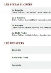 Menu Le Kiosque à Pizzas - Les pizzas sucrées et desserts