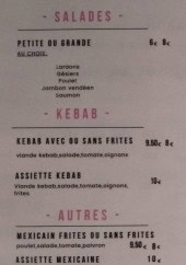 Menu Au Cochon qui s’éveille - Les salades, kebab et autres