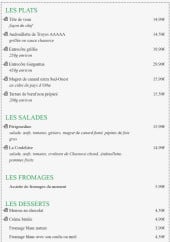 Menu La Cordelière - Les plats et salades, desserts,...