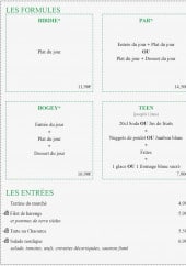 Menu La Cordelière - Les formules et entrées