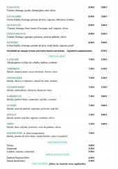 Menu Le Manhattan - Les pizzas suite, salades et omelettes