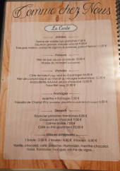 Menu Comme chez nous - Les entrées, dessert et glace artisanal