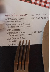 Menu Le Petit Champenois - Les vins rouges