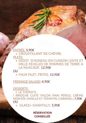 Menu Chez Thony - Exemple de menu