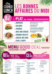 Menu Holly's Diner - Les bonnes affaires du midi