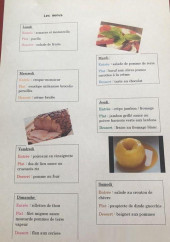 Menu Les Terrasses - Exemple de menu de la semaine