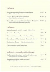 Menu Auberges rurales et gourmandes - Poissons et desserts