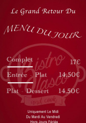 Menu Blasco and cook - Le menu du jour