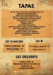 Menu Le B4 - Tapas, planches, desserts,....