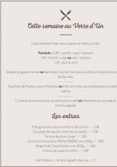 Menu Le Verre d'Un - Formules et extras 