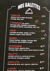 Menu Le Mirabeau - Les galettes
