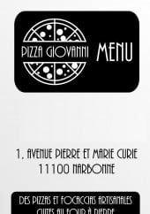 Menu Pizza Giovanni - Carte et menu Pizza Giovanni Narbonne