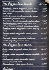Menu Pizzeria il sogno - Les pizzas