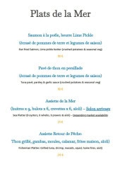 Menu Le Bistro d'Armando - Les plats de la mer