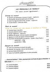 Menu L'Escondida - Exemple de menu