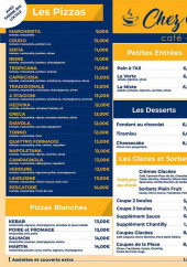 Menu Chez Will - Les pizzas, desserts et cafés,...