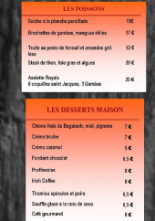 Menu L'Hostellerie - Poissons, desserts et menu enfant