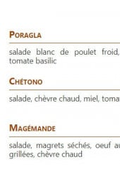 Menu Crêperie Bretonne - Les salades