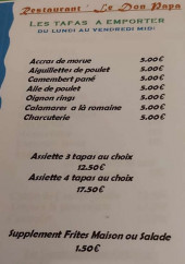 Menu Le Don Papa - Les tapas