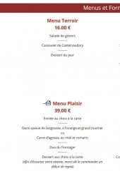 Menu Mas de gaujac - Les menus