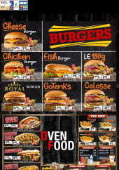 Menu Oven Food - Les burgers