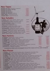 Menu Au ptit bô'bar - tapas, salades, pizzas....