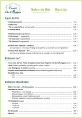 Menu Comme À La Maison - La salon de thé, buvette