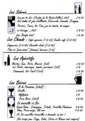 Menu Cafedefa - Les sobres, apéritifs et bières