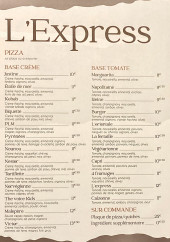 Menu L'Express - Les pizzas