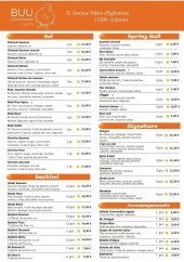 Menu Buu Sushi - Les bol, sashimi et signatures,...