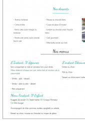 Menu L'instant V - Les desserts et menus