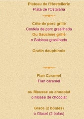 Menu Hostellerie Etienne - menu 17€