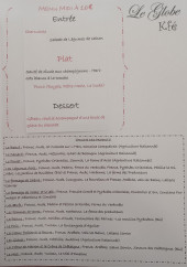 Menu Le Globe Kfé - Exemple de menu