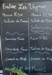 Menu Entre Les Vignes - L'ardoise