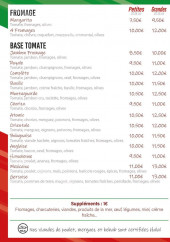 Menu Chez Marco Pizza - Pizza base de tomate et fromage