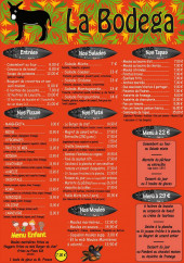 Menu La Bodega - La carte