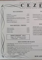 Menu Le Cezelly - Menu