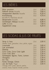 Menu L & L - Les bières, sodas et jus de fruits