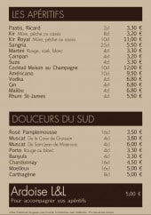 Menu L & L - Apéritifs, douceurs du sud et ardoise 