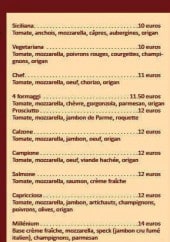 Menu La tavola - Les pizzas (suite)