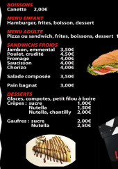 Menu L'entracte - Les boissons, menu enfant et desserts,.....