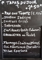 Menu Papa Paco - Les tapas du jour